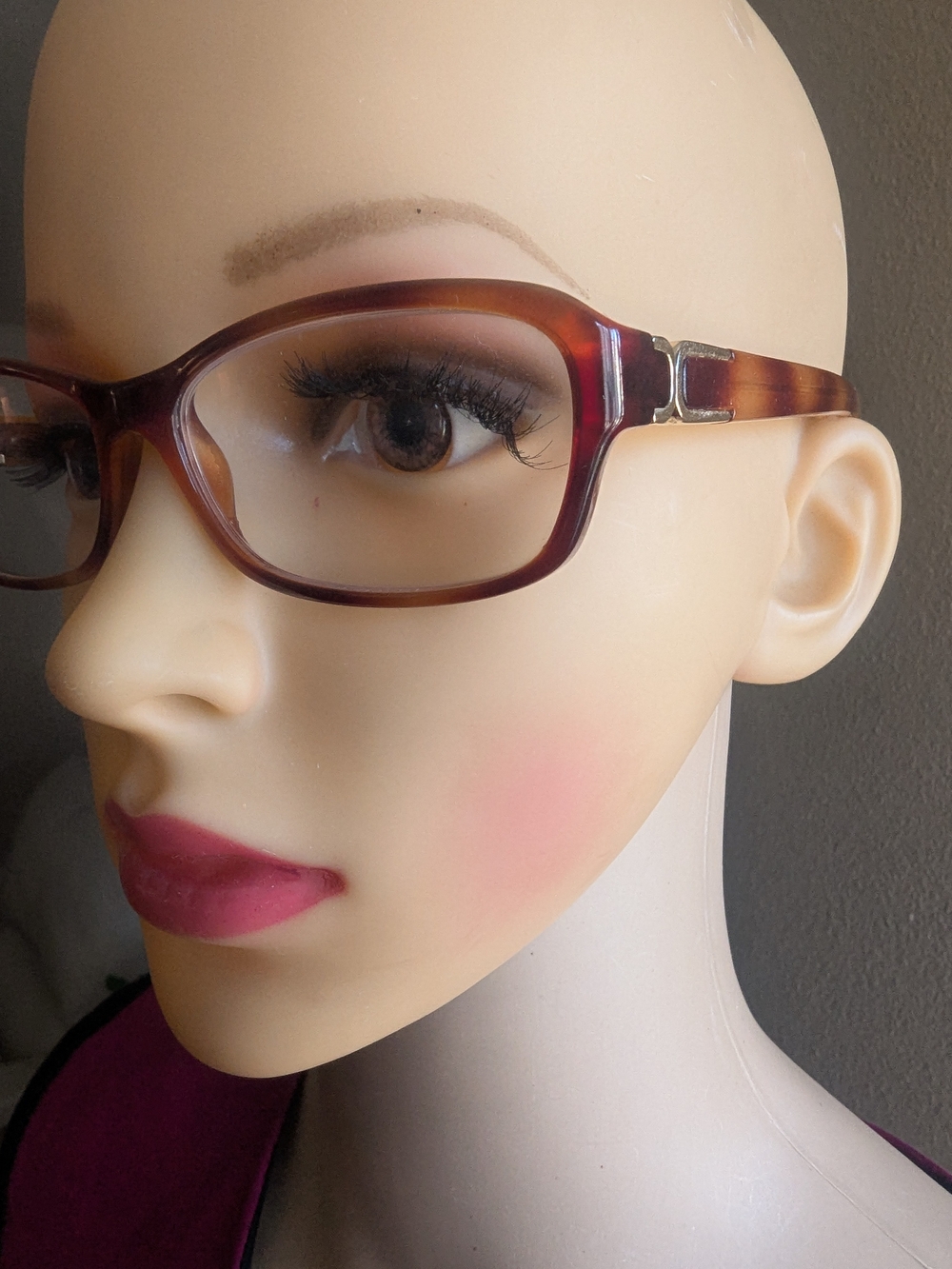 Chloe Tortoiseshell Brown Rectangular Women's Glasses with Silver Accents